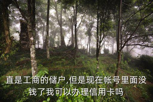 直是工商的储户,但是现在帐号里面没钱了我可以办理信用卡吗