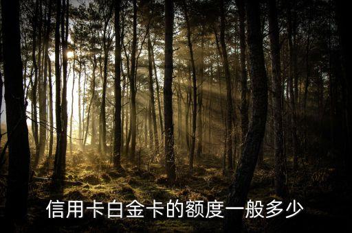 信用卡白金卡的额度一般多少