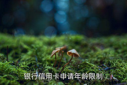银行信用卡申请年龄限制