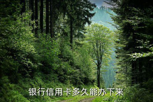 银行信用卡多久能办下来