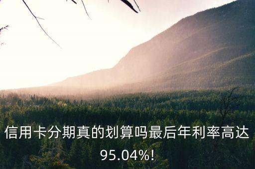 信用卡分期真的划算吗最后年利率高达95.04%!