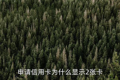 申请信用卡为什么有两张，办一个信用卡为什么有两张信用卡