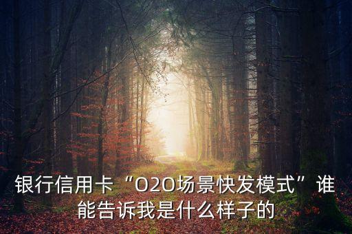 银行信用卡“O2O场景快发模式”谁能告诉我是什么样子的