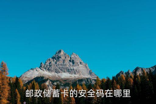 邮储信用卡静态码是什么，邮政储蓄卡的安全码在哪里
