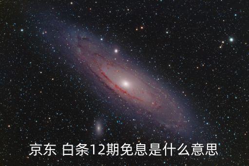 京东 白条12期免息是什么意思