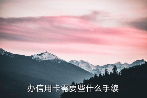 办信用卡需要些什么手续