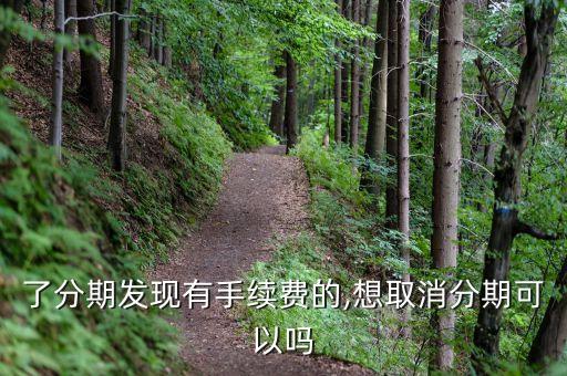 了分期发现有手续费的,想取消分期可以吗