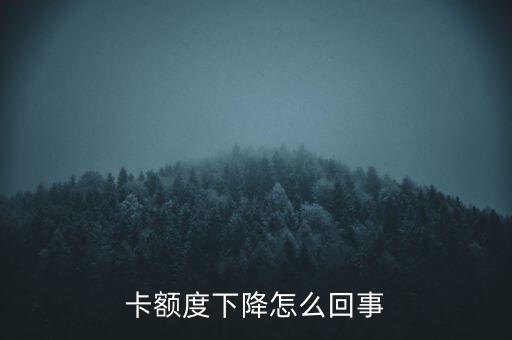 卡额度下降怎么回事