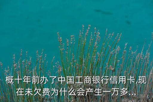 概十年前办了中国工商银行信用卡,现在未欠费为什么会产生一万多...