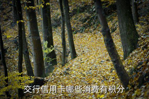 交行信用卡哪些消费有积分