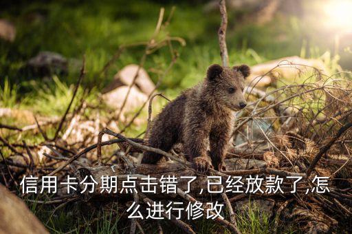 信用卡分期点击错了,已经放款了,怎么进行修改