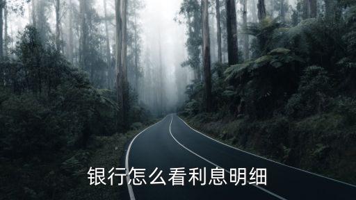 银行怎么看利息明细