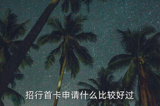 招行首卡申请什么比较好过