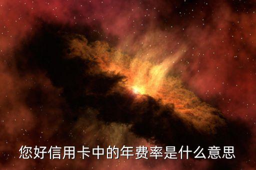 您好信用卡中的年费率是什么意思