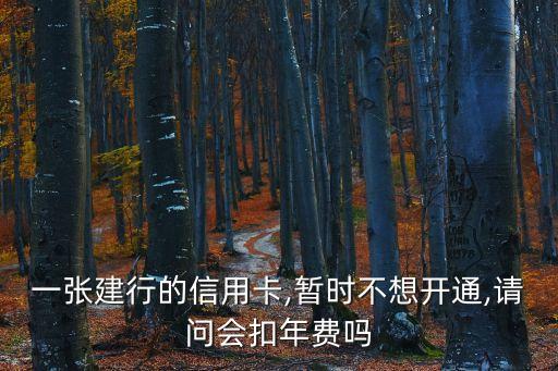 一张建行的信用卡,暂时不想开通,请问会扣年费吗