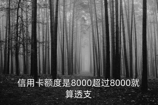 信用卡8千额度算什么，信用卡额度是8000超过8000就算透支