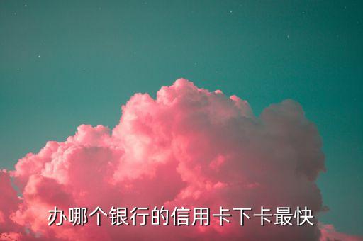 办哪个银行的信用卡下卡最快