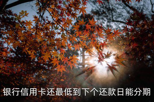 银行信用卡还最低到下个还款日能分期