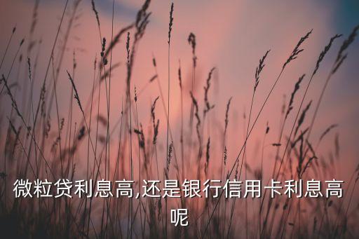微粒贷利息高,还是银行信用卡利息高呢