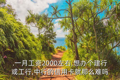 .一月工资2000左右,想办个建行或工行,中行的信用卡就那么难吗