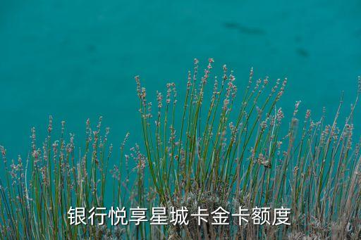 银行悦享星城卡金卡额度