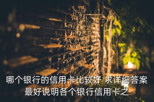 哪个银行的信用卡比较好 求详细答案最好说明各个银行信用卡之