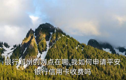 银行郑州的网点在哪,我如何申请平安银行信用卡收费吗