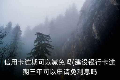 信用卡逾期可以减免吗(建设银行卡逾期三年可以申请免利息吗
