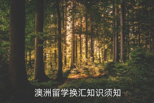  澳洲留学换汇知识须知