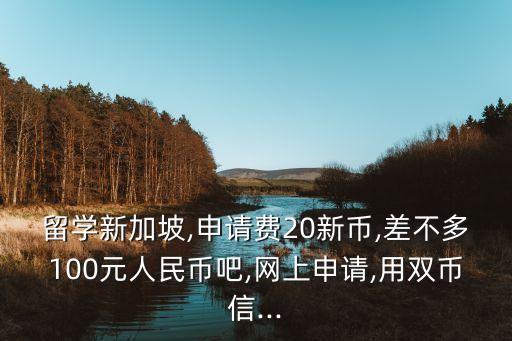 留学新加坡,申请费20新币,差不多100元人民币吧,网上申请,用双币信...