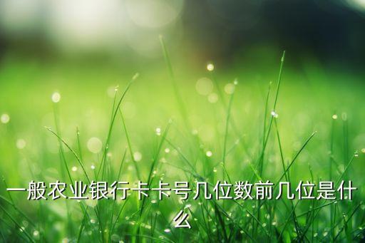一般农业银行卡卡号几位数前几位是什么