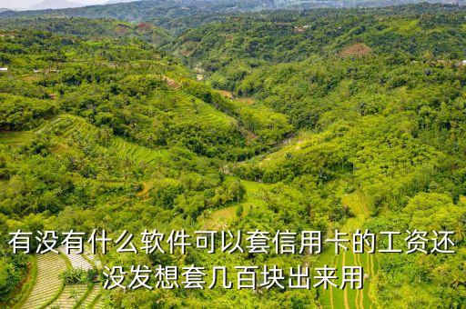 有没有什么软件可以套信用卡的工资还没发想套几百块出来用