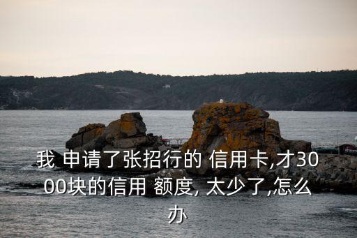 我 申请了张招行的 信用卡,才3000块的信用 额度, 太少了,怎么办