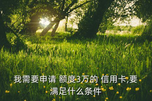 我需要申请 额度3万的 信用卡,要满足什么条件