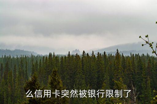 么信用卡突然被银行限制了