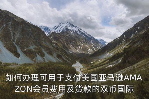 如何办理可用于支付美国亚马逊AMAZON会员费用及货款的双币国际