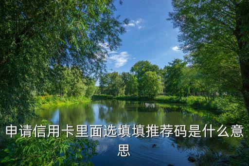 申请信用卡里面选填填推荐码是什么意思