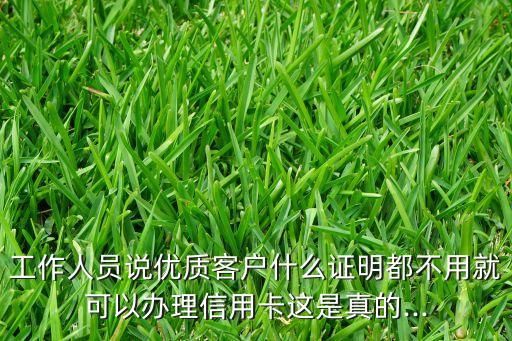 工作人员说优质客户什么证明都不用就可以办理信用卡这是真的...