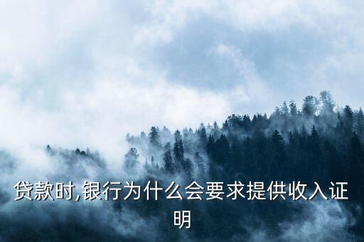 贷款时,银行为什么会要求提供收入证明