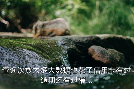 查询次数太多大数据也花了信用卡有过逾期还有过催...