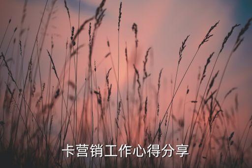 卡营销工作心得分享
