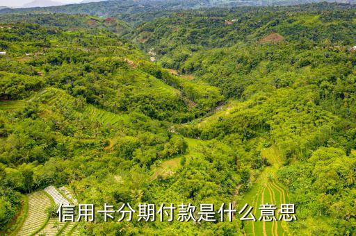 信用卡分期付款是什么意思