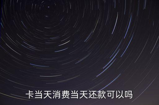 卡当天消费当天还款可以吗