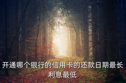 开通哪个银行的信用卡的还款日期最长利息最低