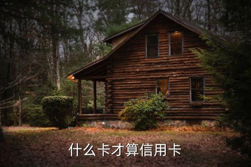 什么卡才算信用卡
