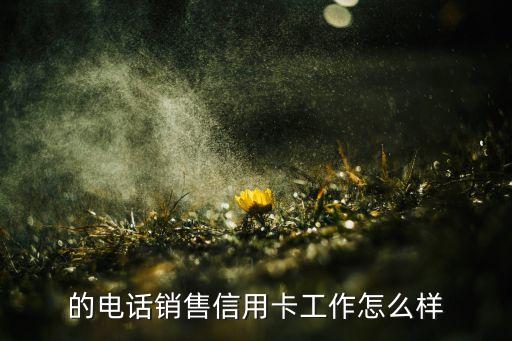 的电话销售信用卡工作怎么样