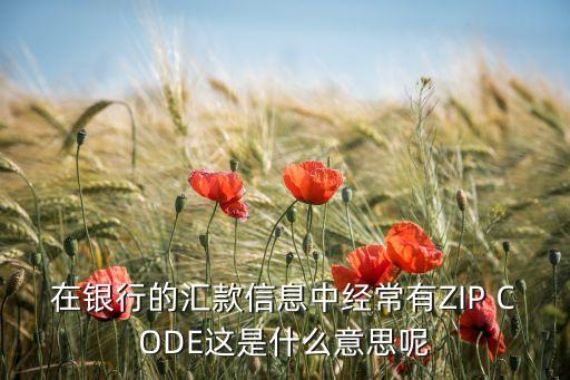 信用卡上zip什么意思，在银行的汇款信息中经常有ZIP CODE这是什么意思呢