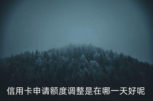 信用卡申请额度调整是在哪一天好呢