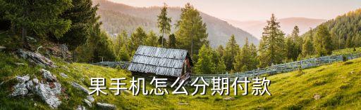果手机怎么分期付款