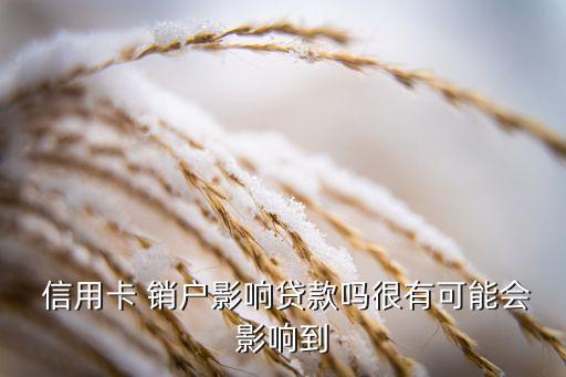  信用卡 销户影响贷款吗很有可能会影响到